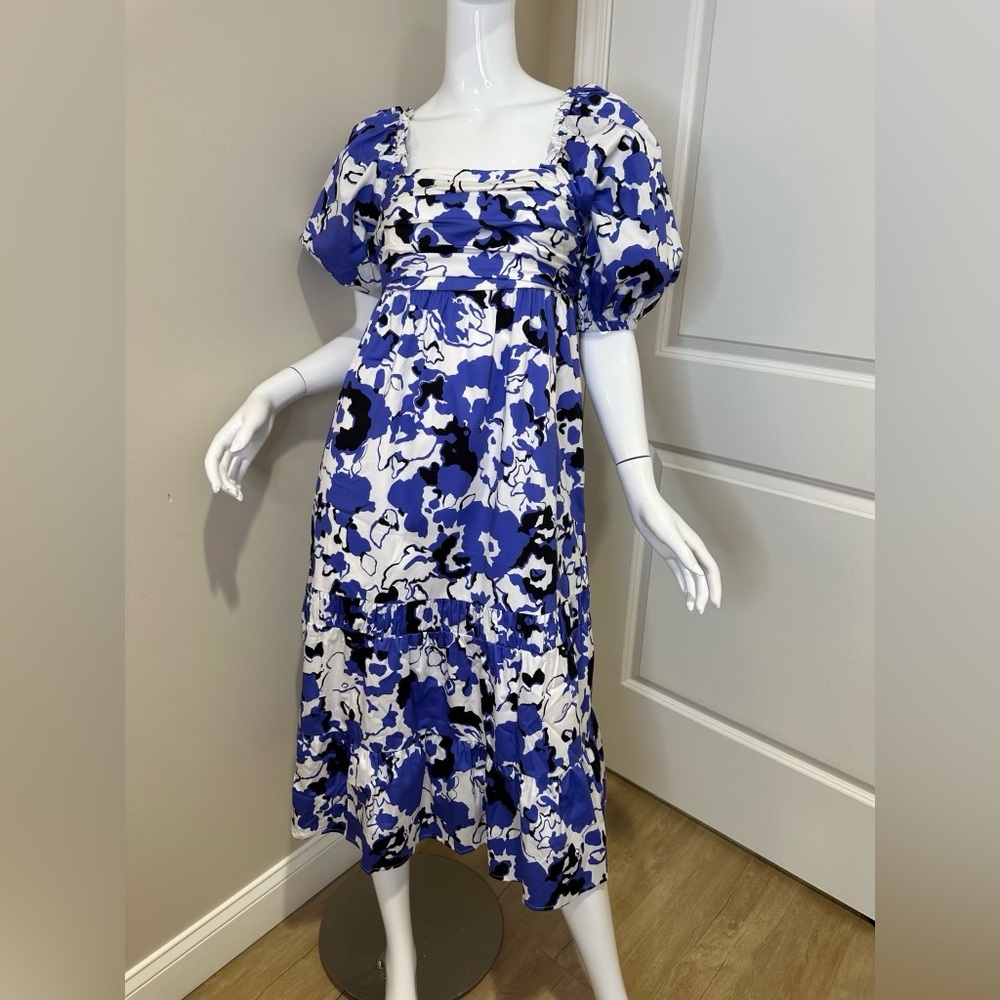NWT CROSBY Emerson Indigo Blooms Dress